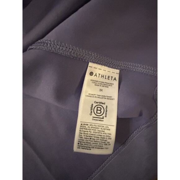 Athleta Seasoft Tank‎ Sweatshirt Dusk Purple 3X NWT $69 Activewear Lounge Soft - Picture 6 of 8